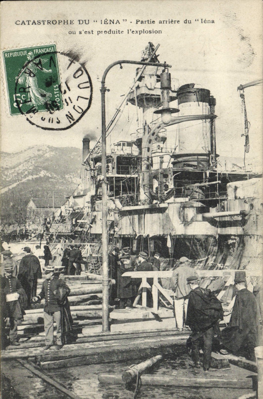 Disastro del "Iéna" — Parte posteriore della nave dove si è verificata l'esplosione — editore sconosciuto