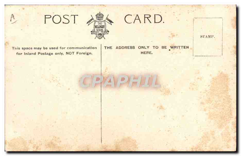 CPA Bateau Guerre HMS Calliope Preparing to Hoist Top mast  — Verso