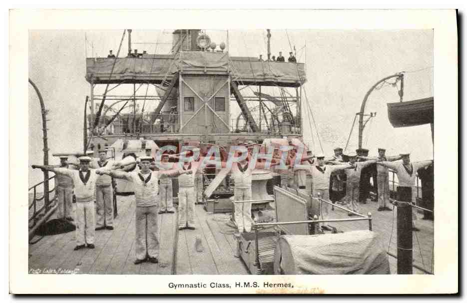 CPA Bateau Guerre Gymnastic Class HMS Hermes 