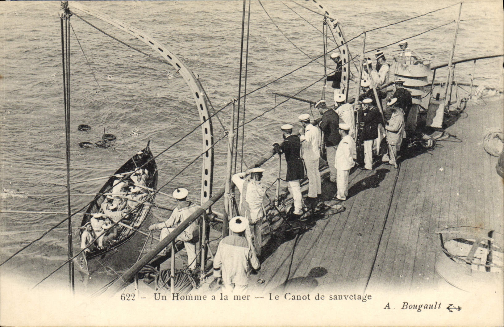 Un Homme à la mer — Le Canot de sauvetage — A. Bougault