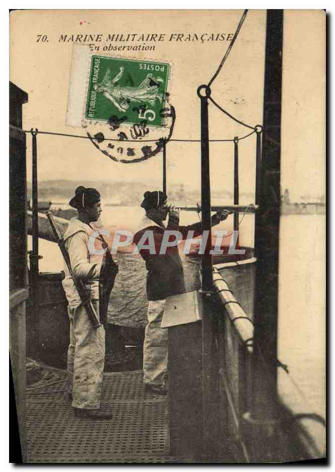 CPA Bateau Guerre En observation 