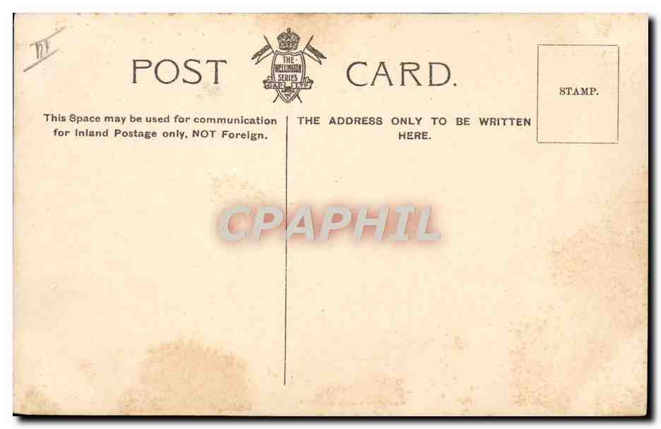 CPA Bateau Guerre HMS Excellent Warrant officers reading room — Verso