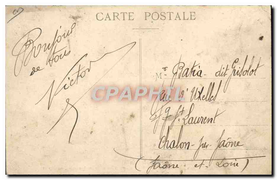 CPA Avion Aviation Lyon Aviation Legagneux Biplan Sommer et Mme Herriot premiere aviatrice lyonnaise au depart  — Rückseite