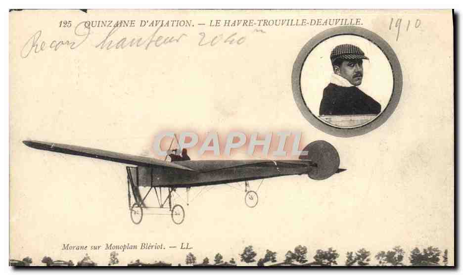CPA Avion Aviation Quinzaine d'Aviation Le Havre Trouville Deauville 