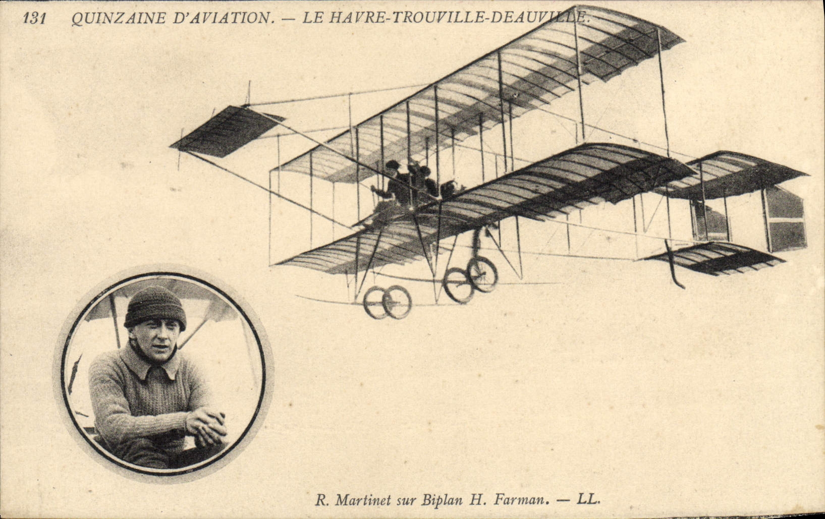 CPA Avion Aviation Quinzaine d'Aviation Le Havre Trouville Deauville 