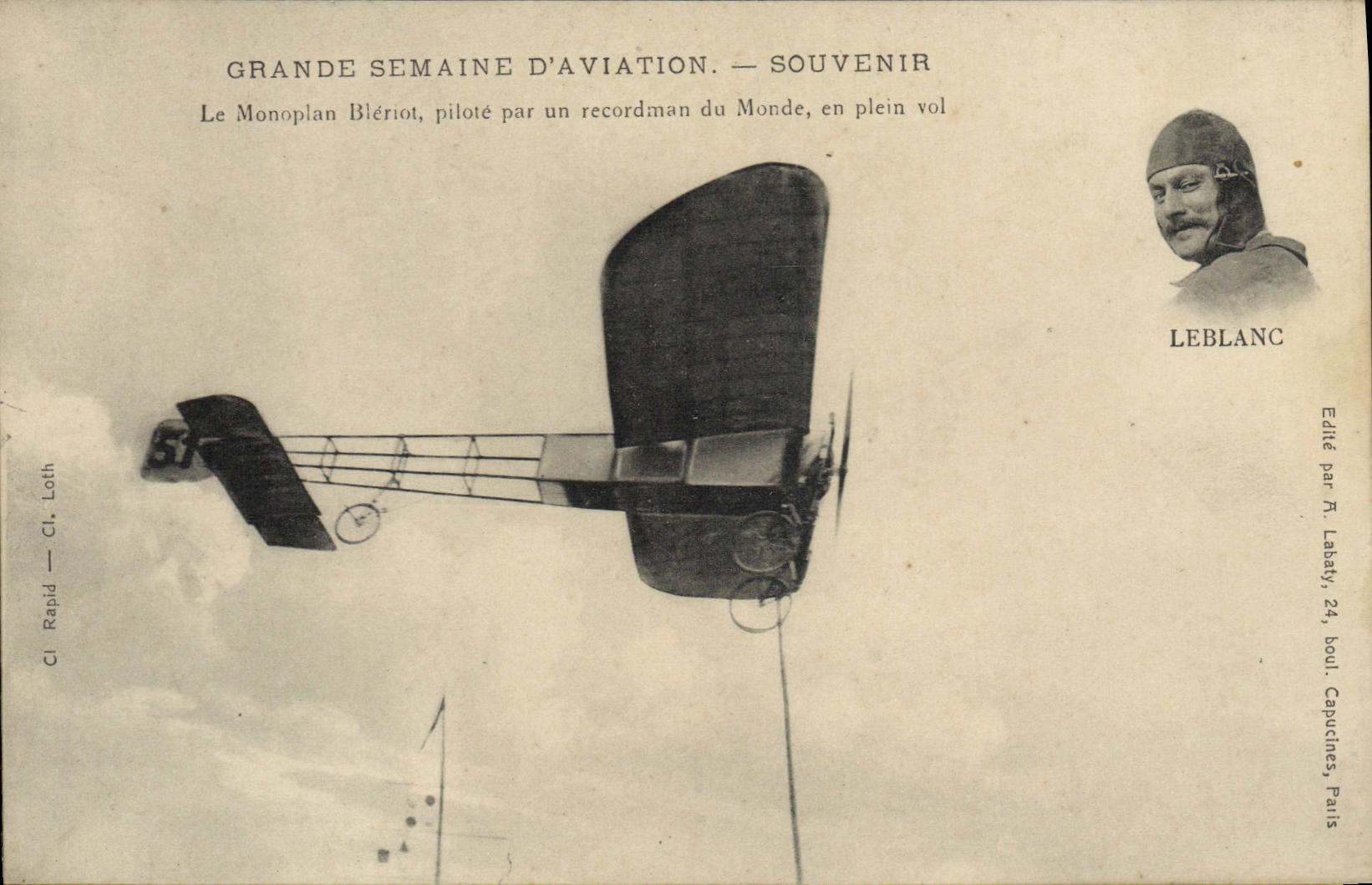 CPA Avion Aviation Grande semaine d'aviation Monoplan Bleriot 