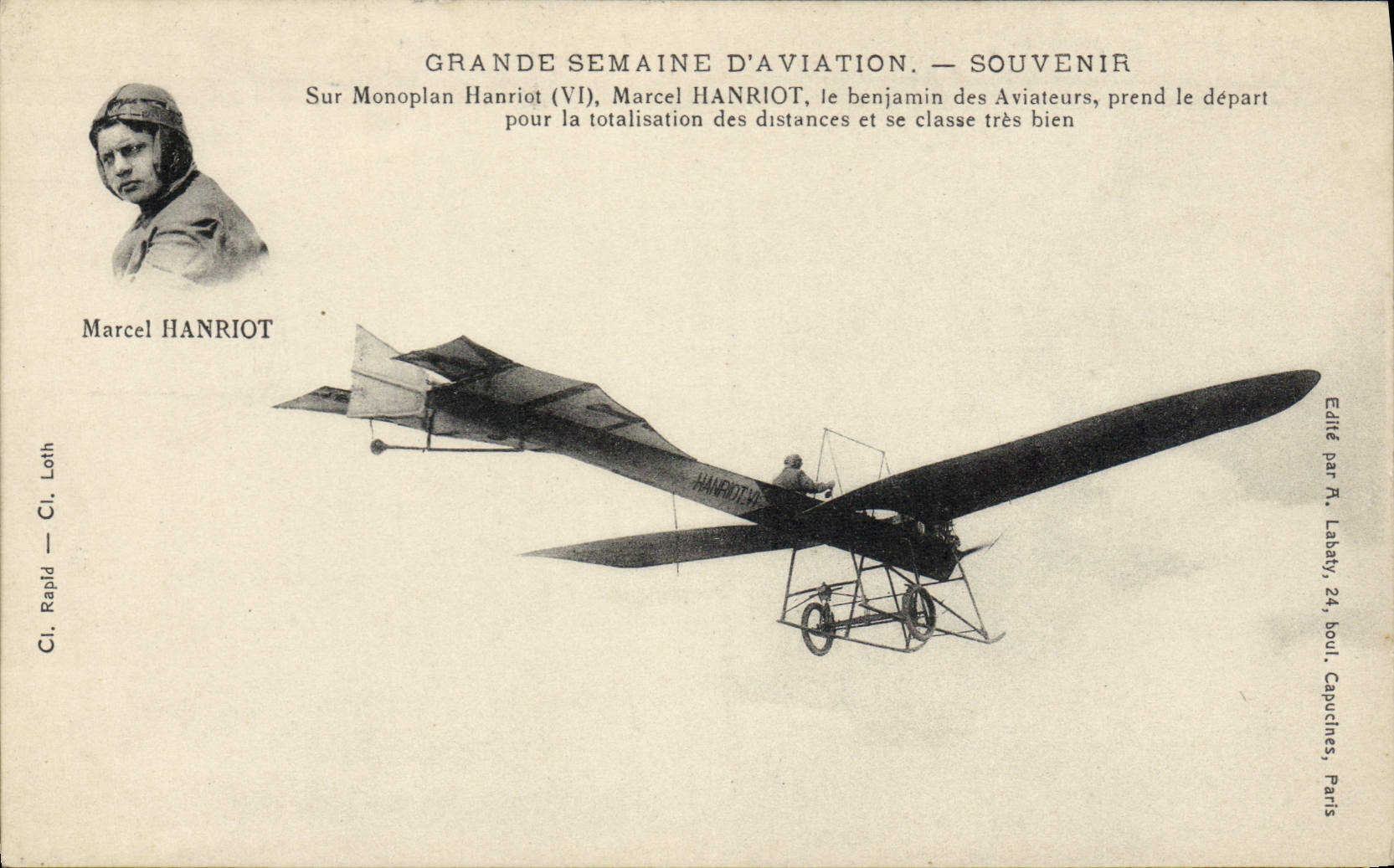 CPA Avion Aviation Grande semaine d'aviation Monoplan Hanriot 