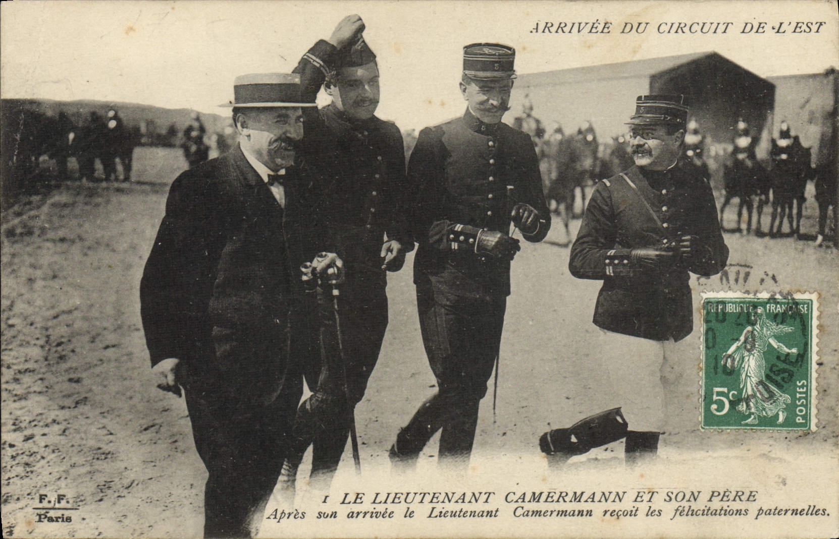 CPA Avion Aviation Lieutenant Camermann et son pere Apres son arrivee 