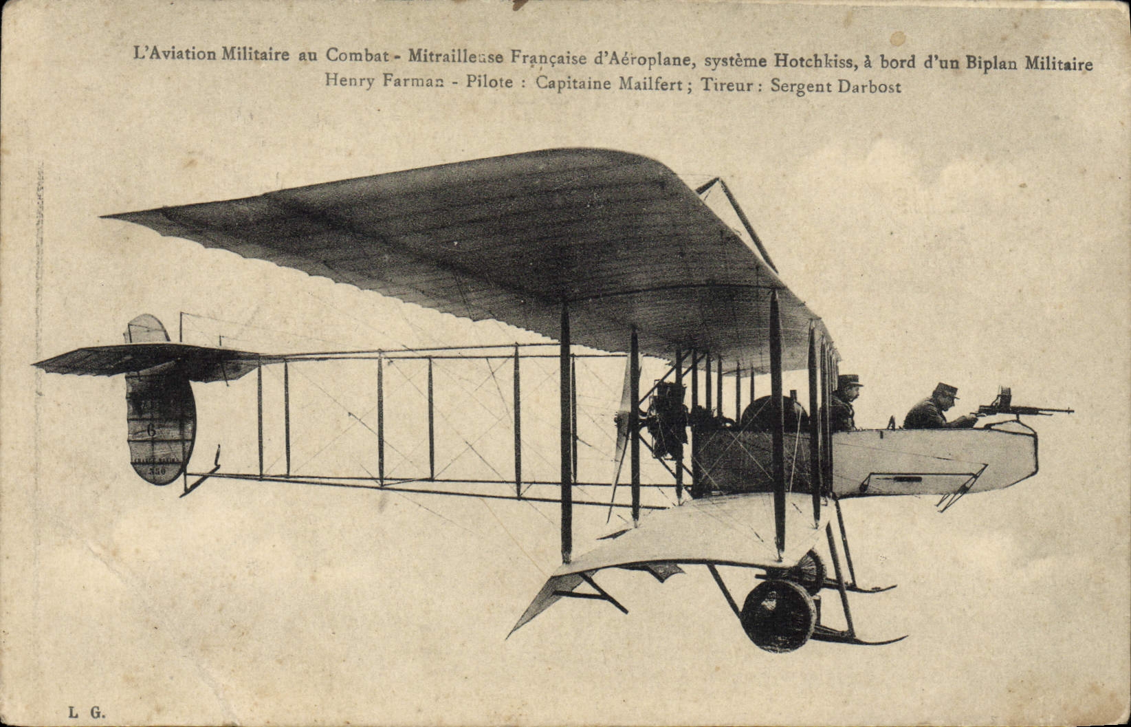 CPA Avion Aviation L'aviation militaire de combat Biplan Henry Farman 