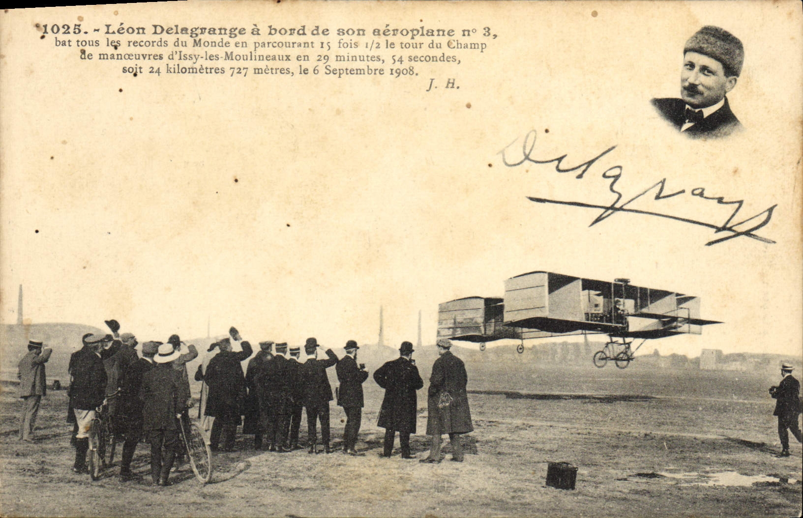 CPA Avion Aviation Leon Delagrange a bord de son aeroplane 