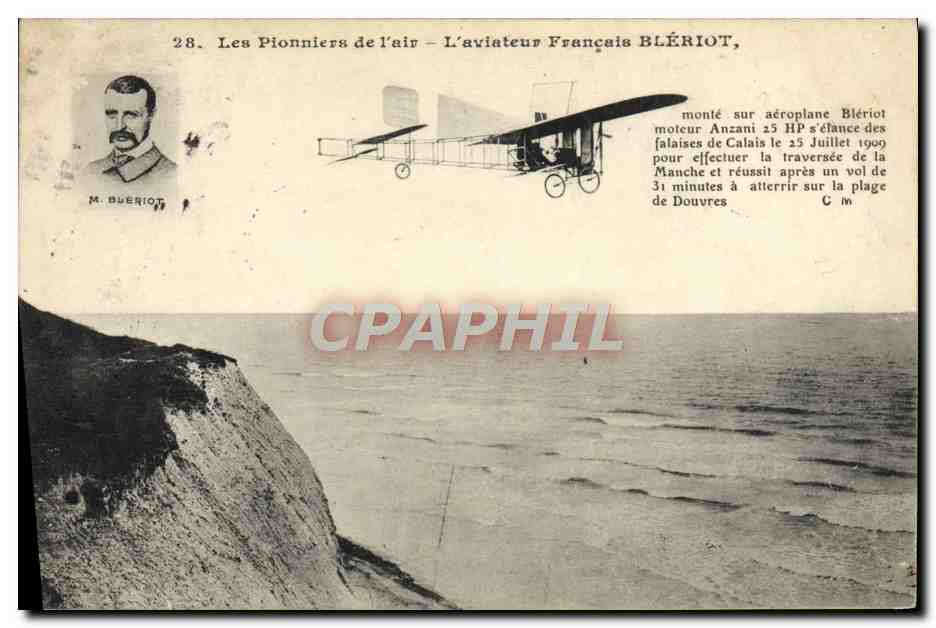 CPA Avion Aviation L'aviateur francais Bleriot