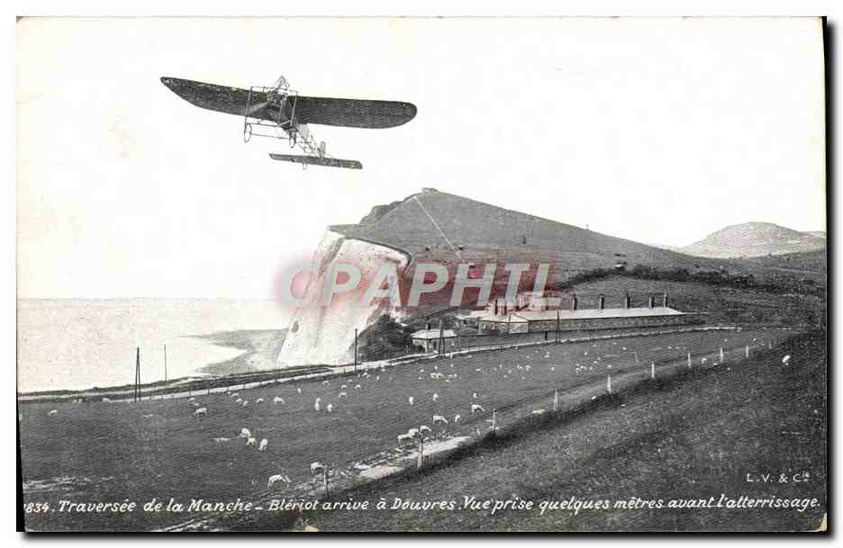 CPA Avion Aviation Traversee de la Manche Bleriot arrive a Douvres 