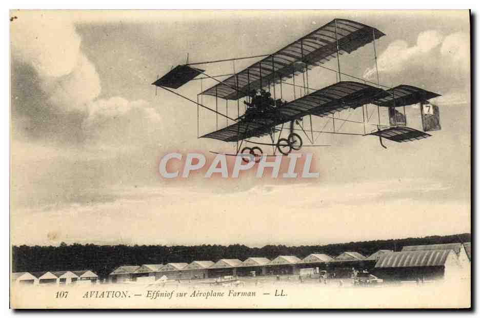 CPA Avion Aviation Effiniof sur Aeroplane Farman