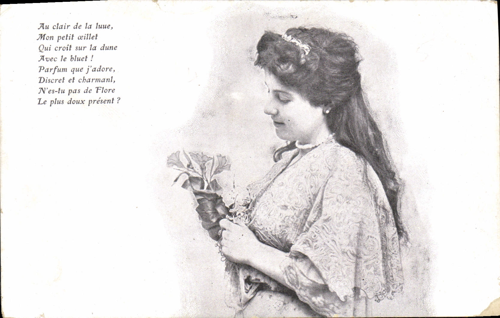 CPA Au Clair De La Lune Femme