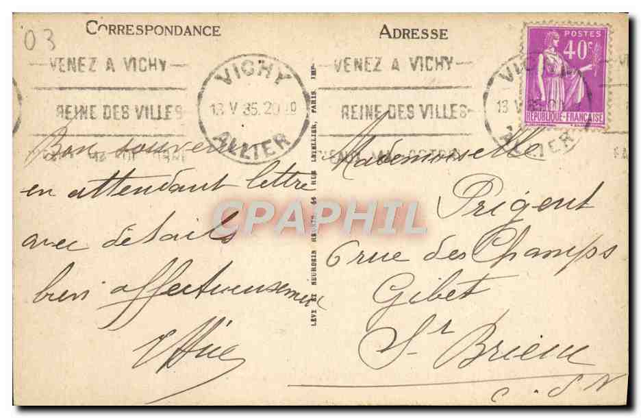 CPA Vichy Sources Lucas Et Mesdames — Verso