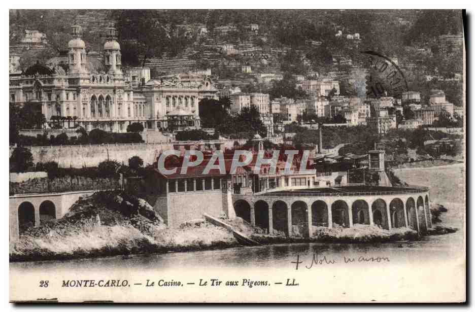 CPA Mont Carlo Le Casino Le Tir Aux Pigeons