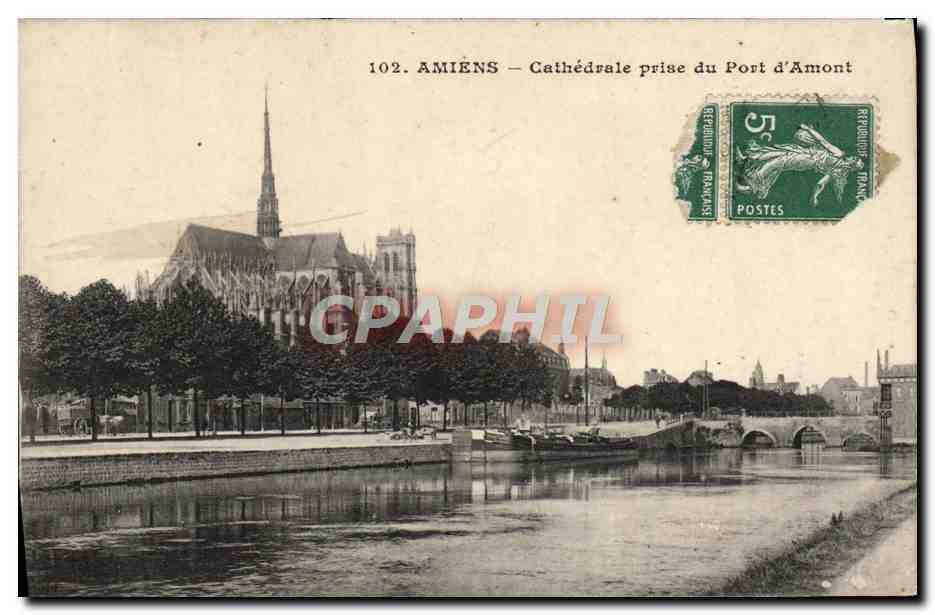 CPA Amiens Cathedrale Prise Du Port D'Amont