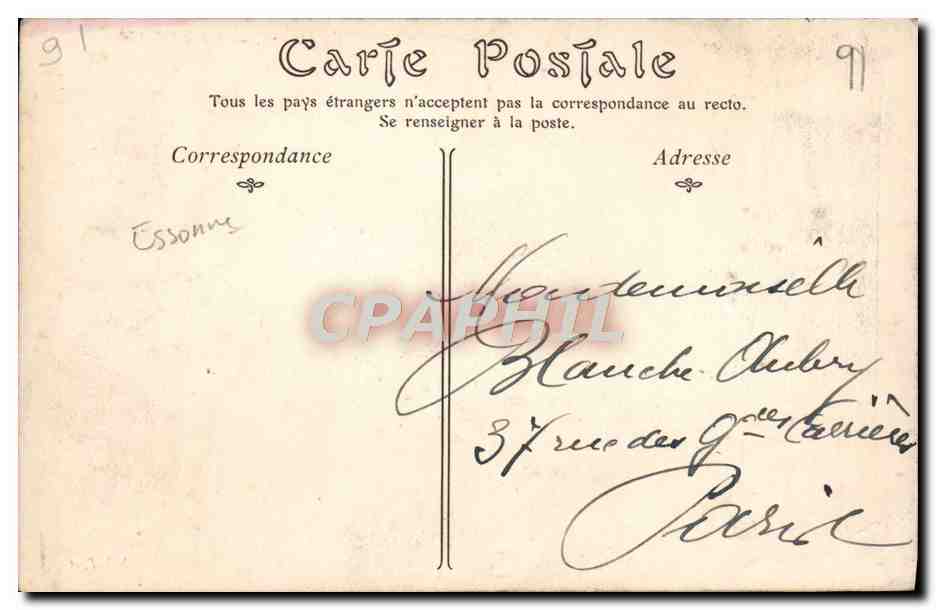 CPA Etampes L'Hotel De Ville — Rückseite