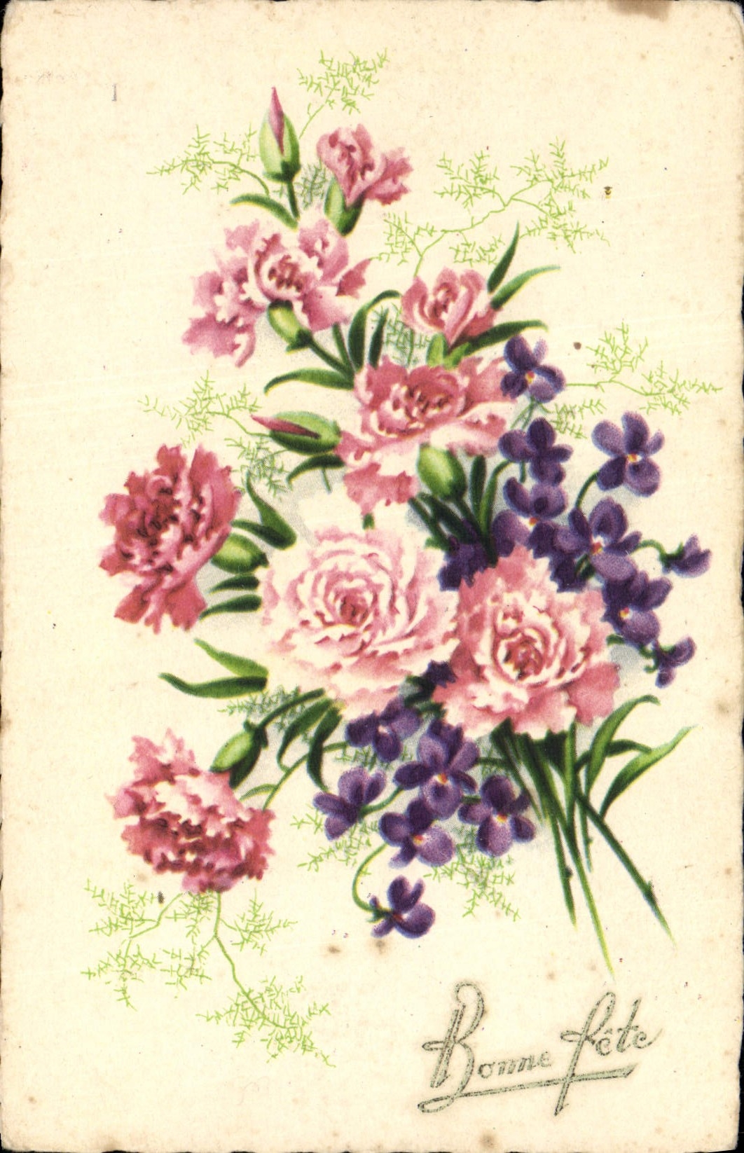 CPA Bonne Fete Fleurs