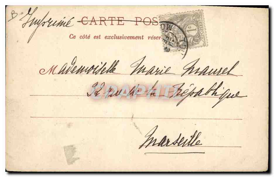 Compagnie de Débarquement — L'Artillerie de l'Escadre légère — Marine Française — A. Couturier, phot.-éditeur, Toulon — Verso