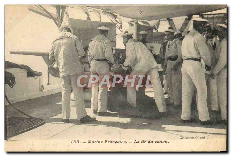 Marine Française — Le tir du canon — Collection Graud, n° 133