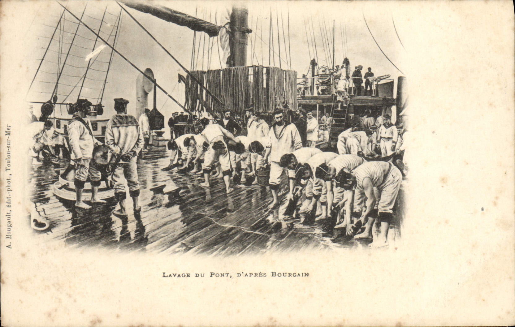 Lavage du pont — d'après Bourgain — A. Bourgault, Toulon-sur-Mer
