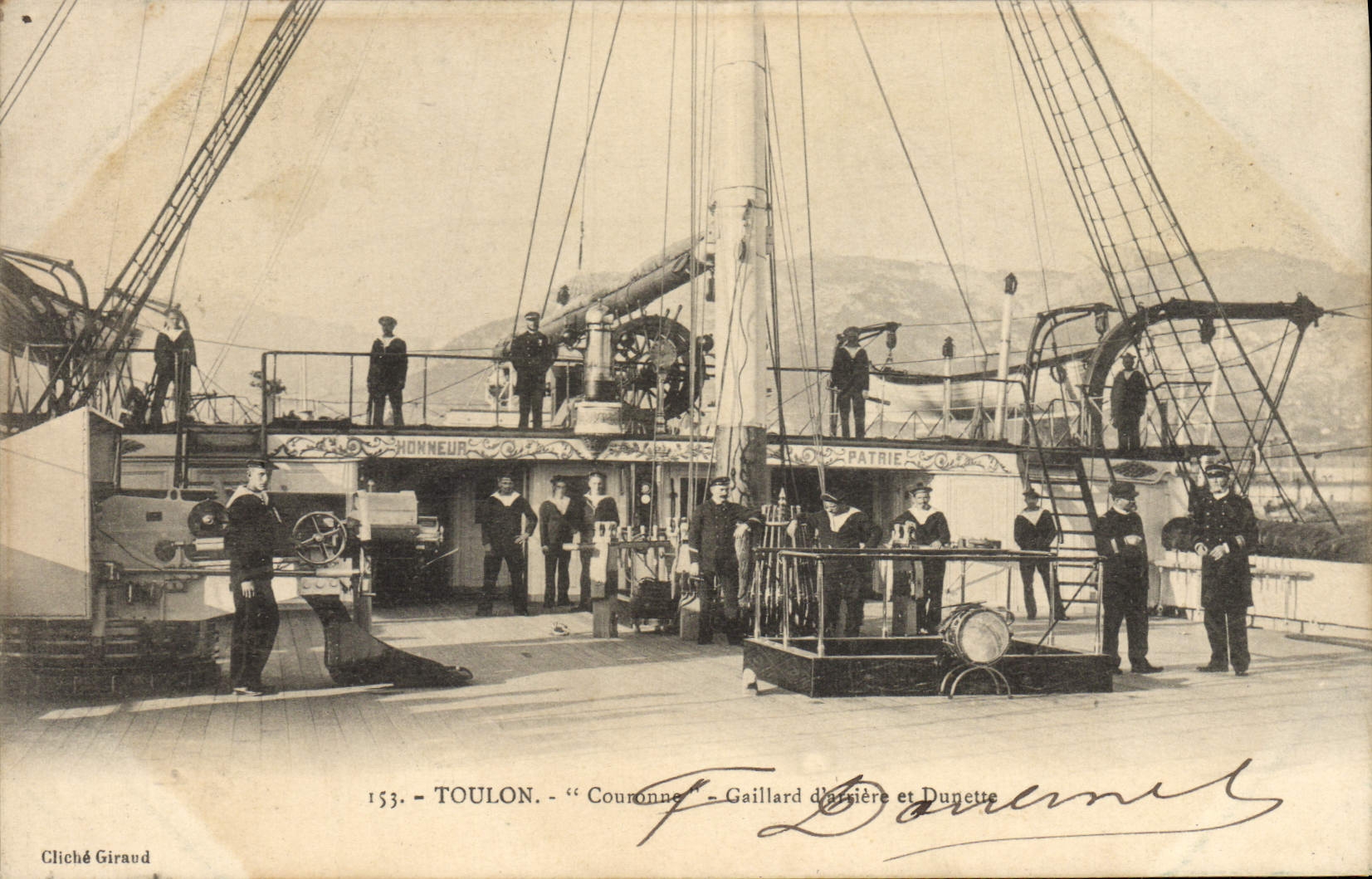 Toulon — Détail du navire 'Cournonne' — Cliché Giraud