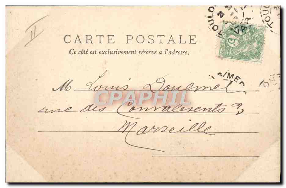 CPA Bateau Toulon En cours de joute  — Verso