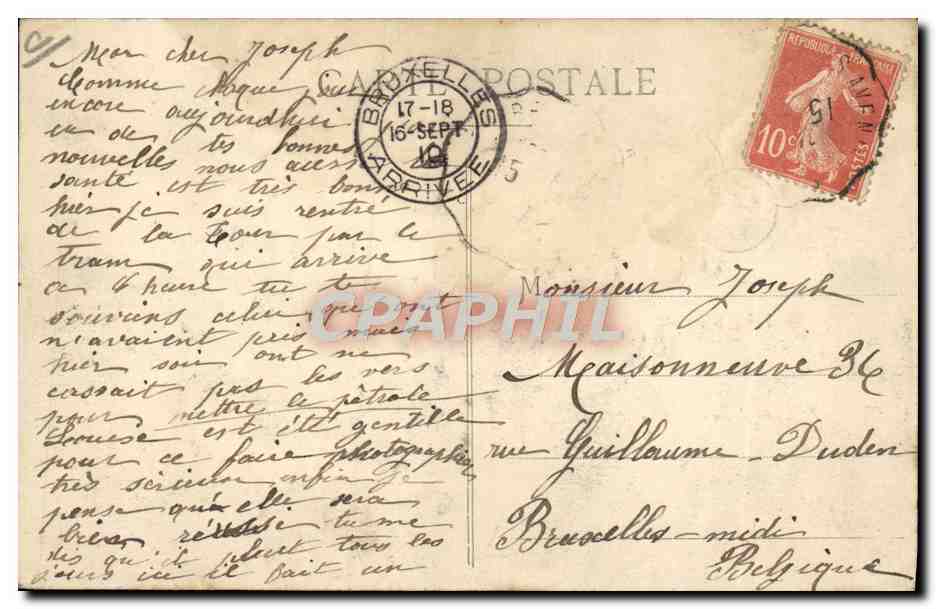 Lyon - Aviation — Métrot (Biplan Voisin) à l'atterrissage — éditeur non identifié — Verso