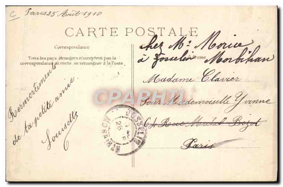 CPA Avion Aviation Legagneux sur biplan Farman  — Rückseite