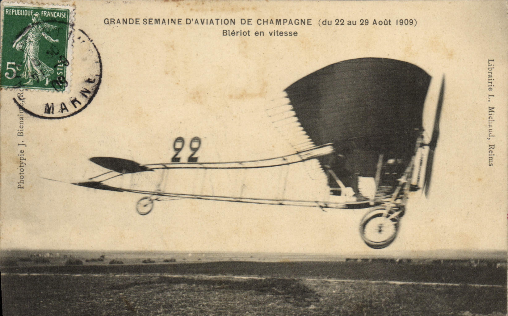CPA Avion Aviation Grande semaine Bleriot en vitesse