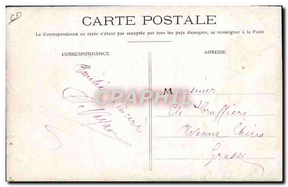 CPA Avion Aviation Cannes Grande semaine d'aviation 27 mars 3 avril 1910 — Rückseite