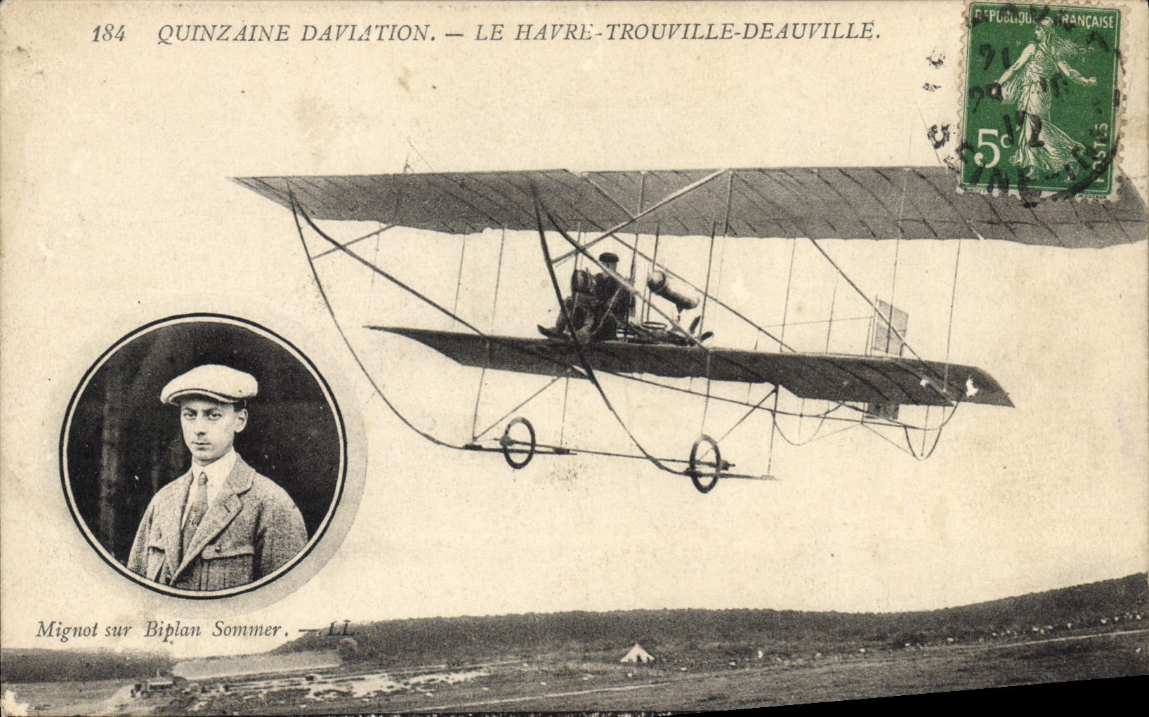 CPA Avion Aviation Quinzaine Le Havre Trouville Deauville