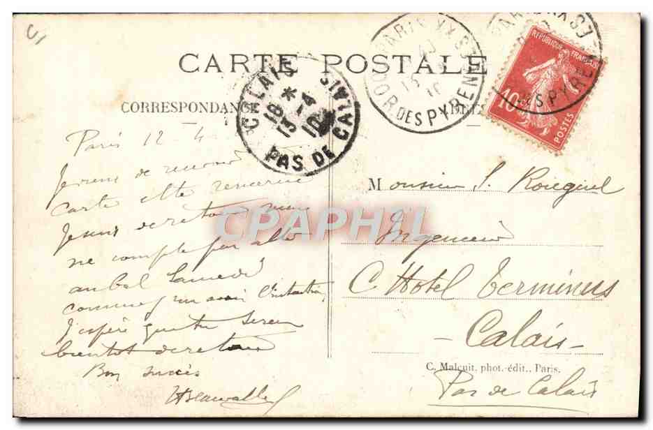 CPA Avion Aviation Aeroplane Farman dans son raid camp de Chalons Reims Octobre 1908 — Rückseite