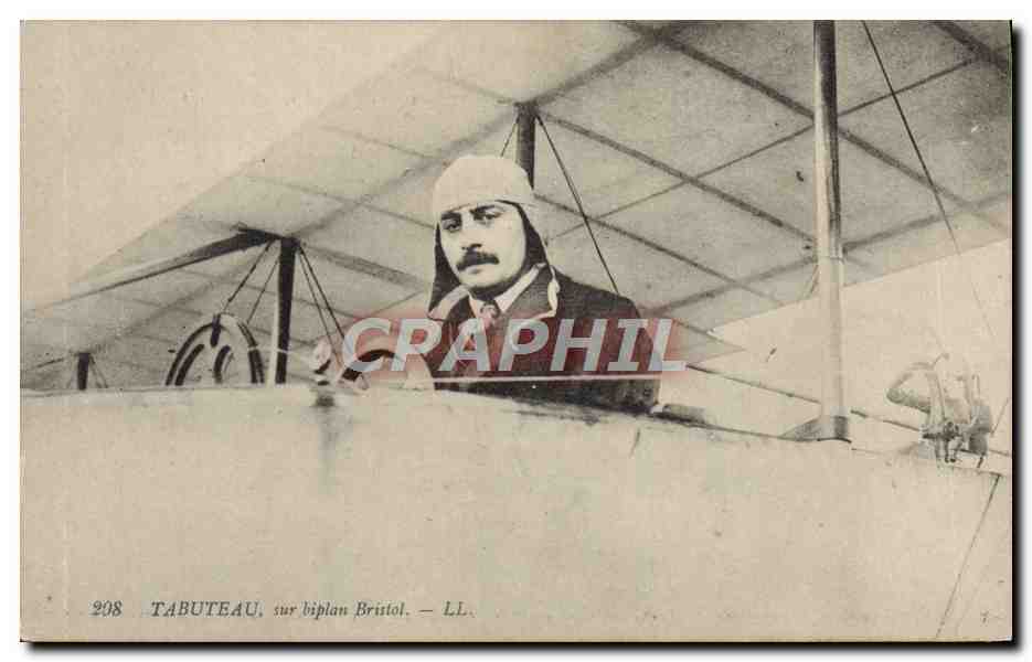 CPA Avion Aviation Tabuteau sur biplan Bristol