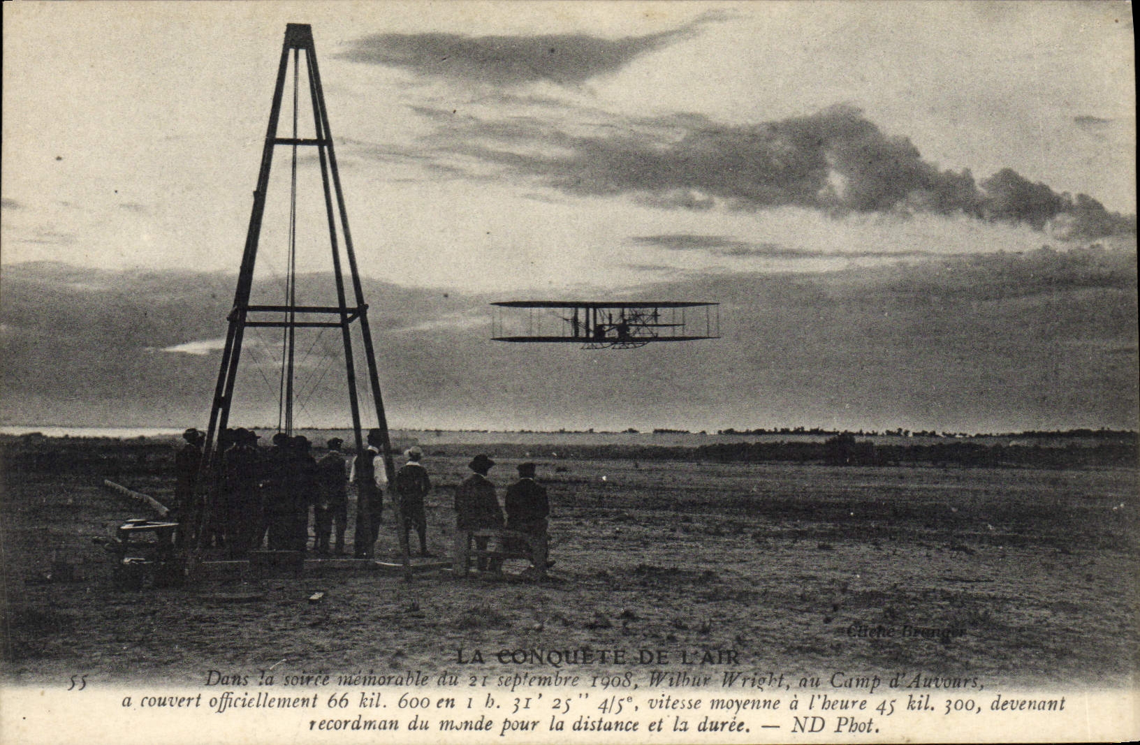 CPA Avion Aviation Wilbur Wright au camp d'Auvours 