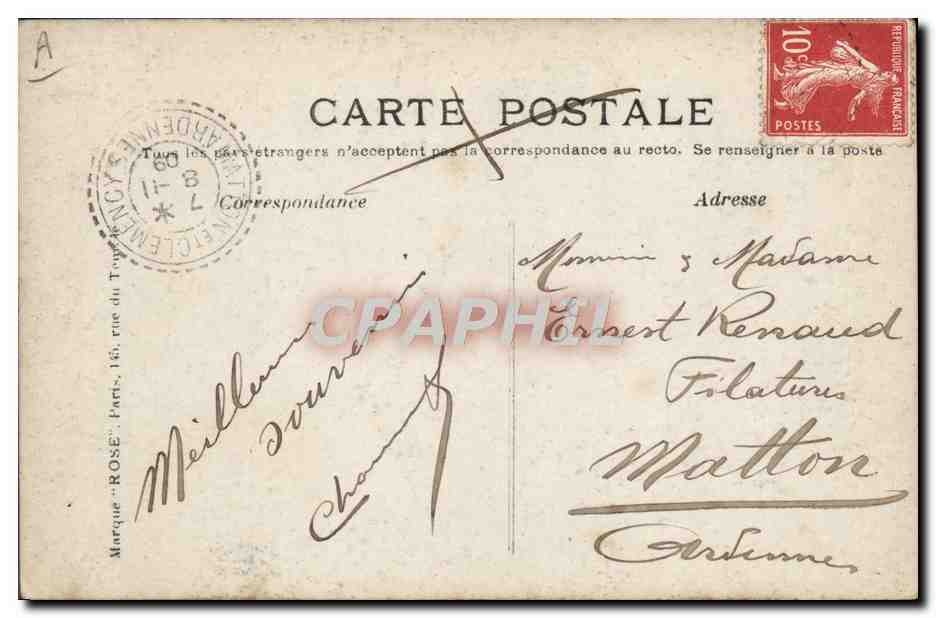 CPA Avion Aviation Comte de Lambert sur Wrigth a Reims 25 aout 1909 — Rückseite