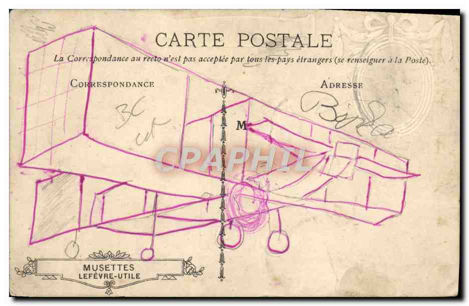 CPA Avion Aviation Biplan Delagrange Rome 1908 Italie Italie — Rückseite