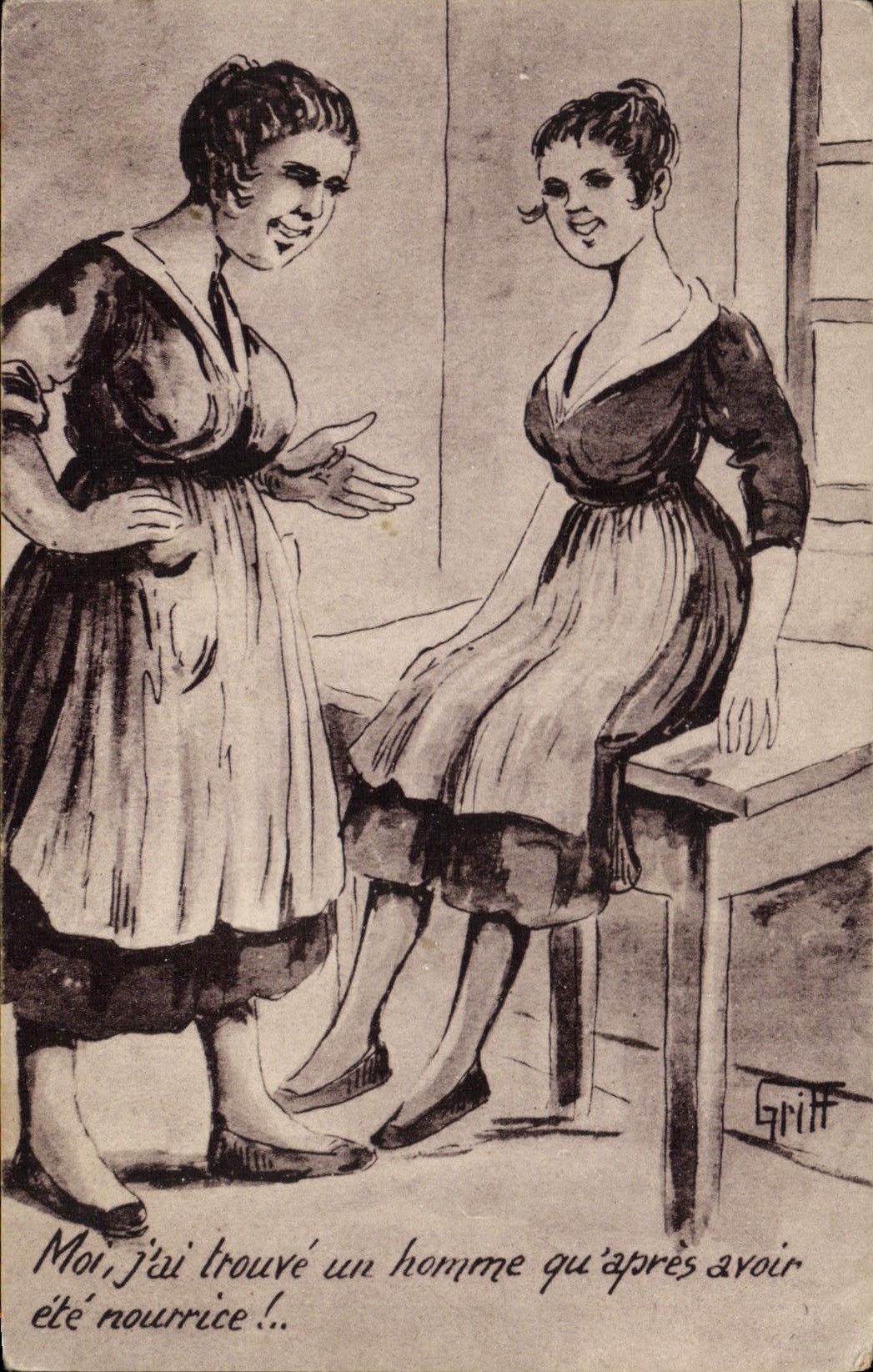 CPA Fantaisie Femme Nourrice