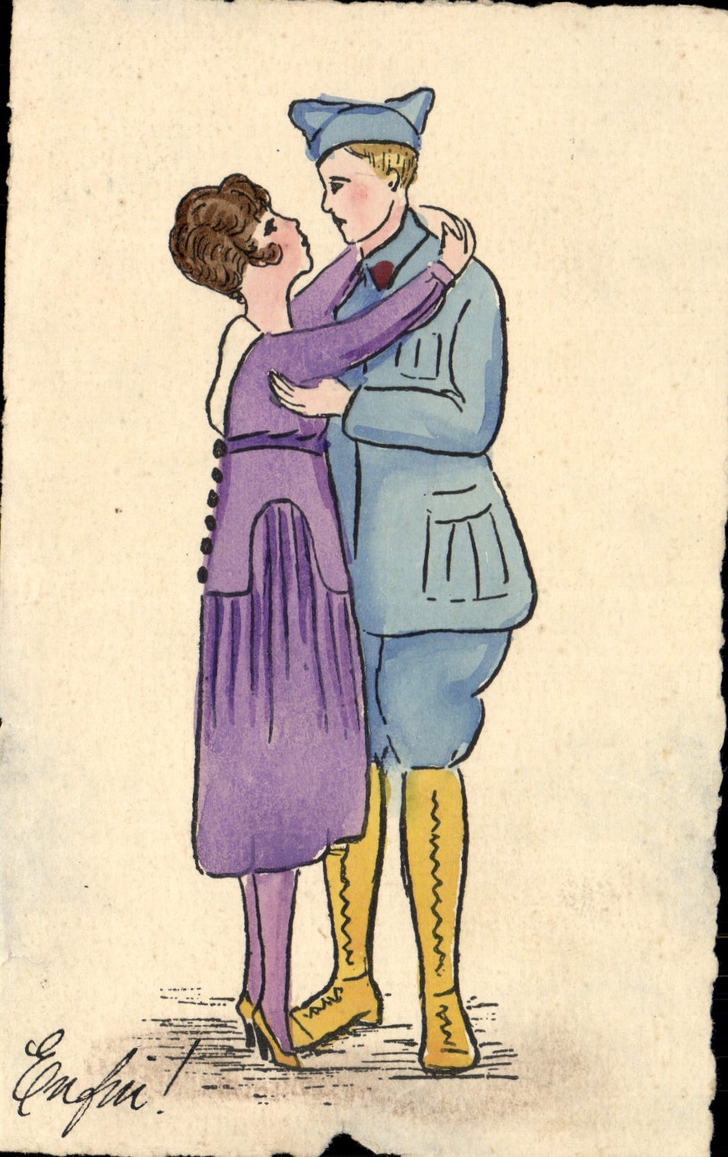 CPA Femme Soldat Militaria