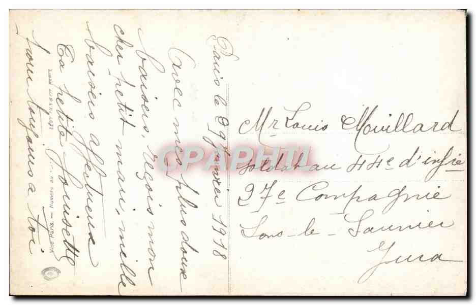 Femme au bord de la mer — scène de plage — LC Co, n° 2081 — Verso