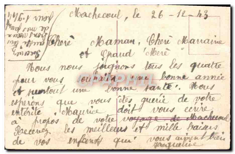CPA Bonne Annee Fleurs — Verso
