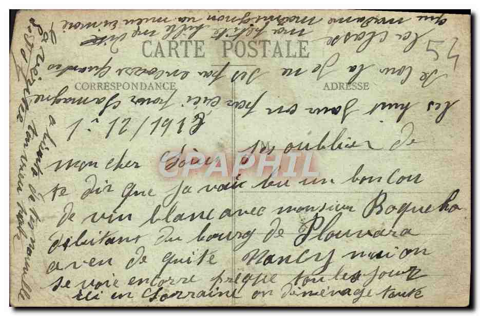 CPA Nancy Palais Du Gonvernement et Eglise Saint Epvre — Verso