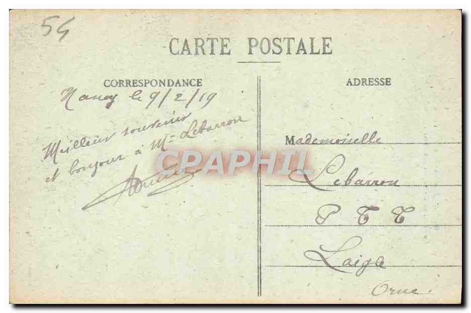 CPA Nancy Rue de la Constitution et Cathedrale — Verso