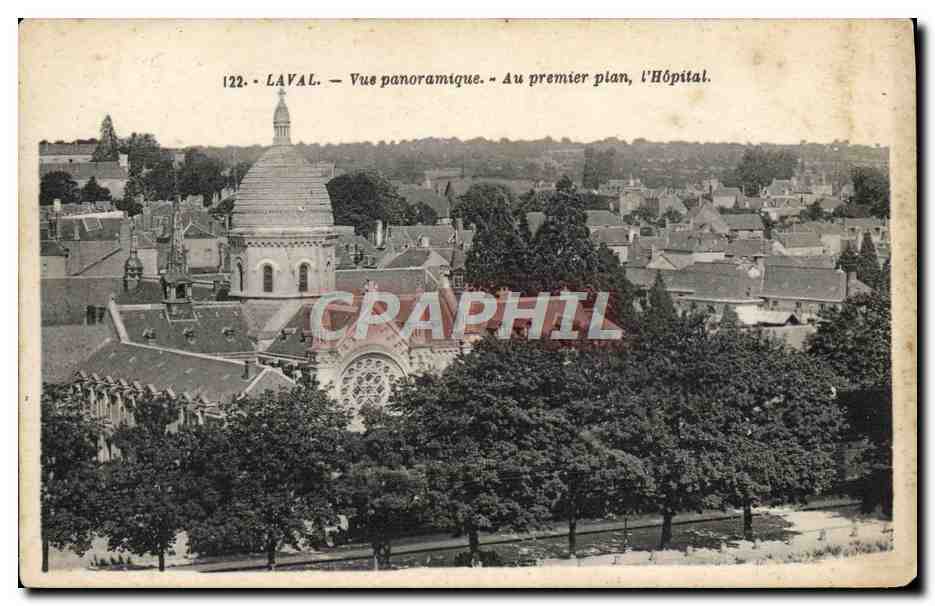 CPA Laval Vue Panoramique Au Premier Plan L'Hopital