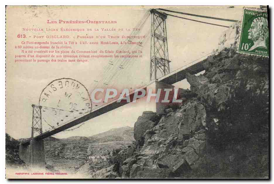 CPA Pont Gisclard Passage d'un train electrique 