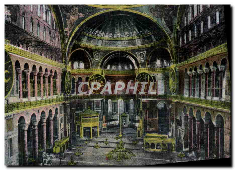 CPA Constantinople Interieur de la mosquee Ste Sophie