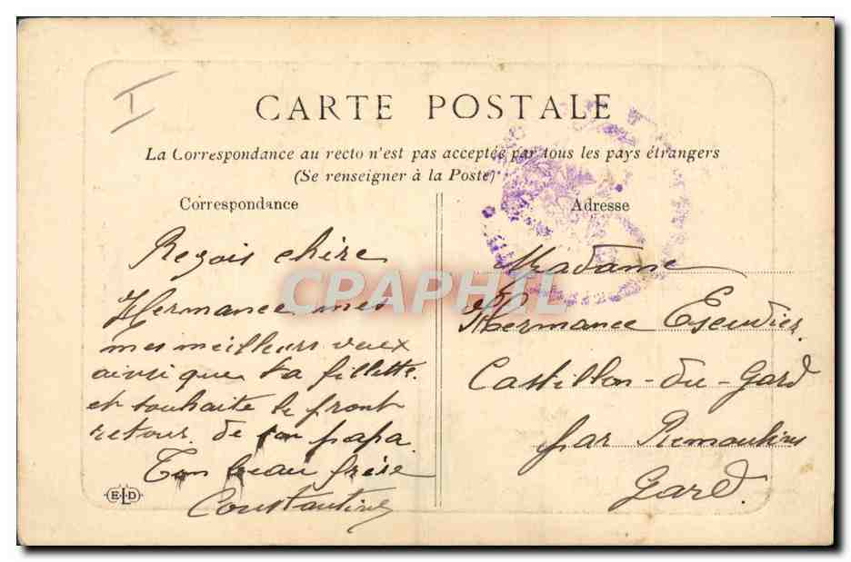 CPA Bateau de guerre Marine francaise Au poste d'observation — Verso