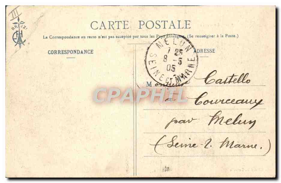 CPA Bateau de guerre Mise a l'eau d'une embarcation  — Verso