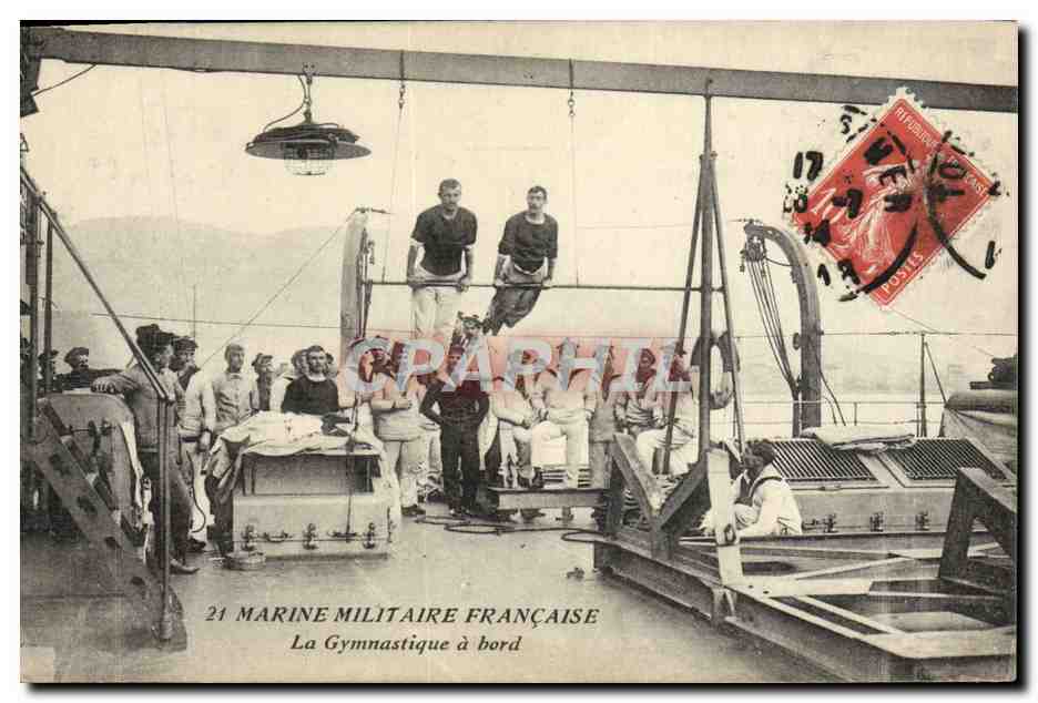 Marine Militaire Française — La Gymnastique à bord — série 24